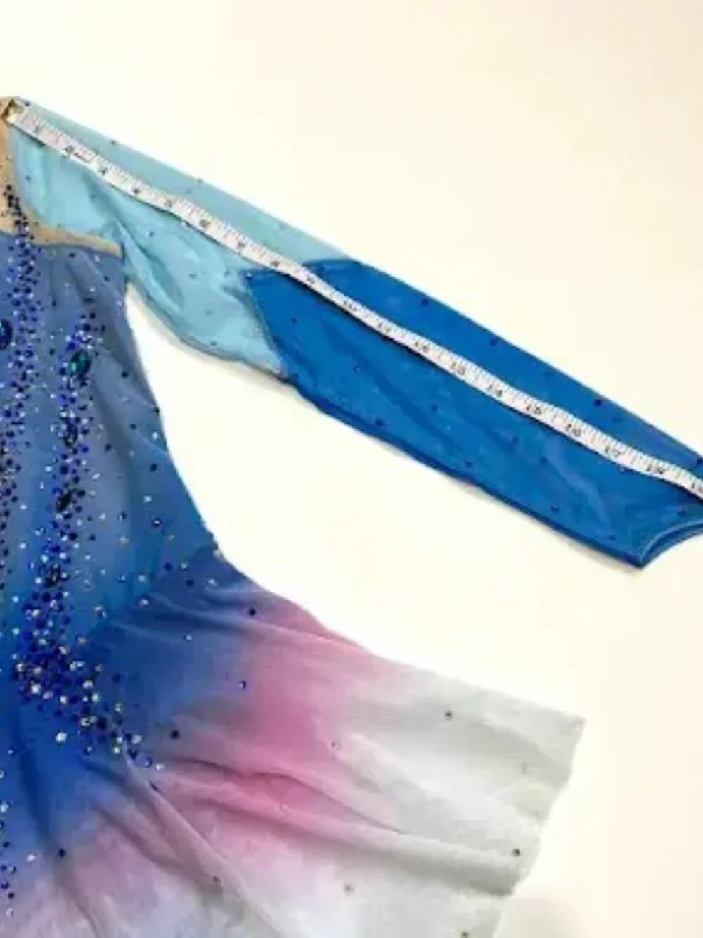New Blue Pink Crystal Skating Dress Girls 14
